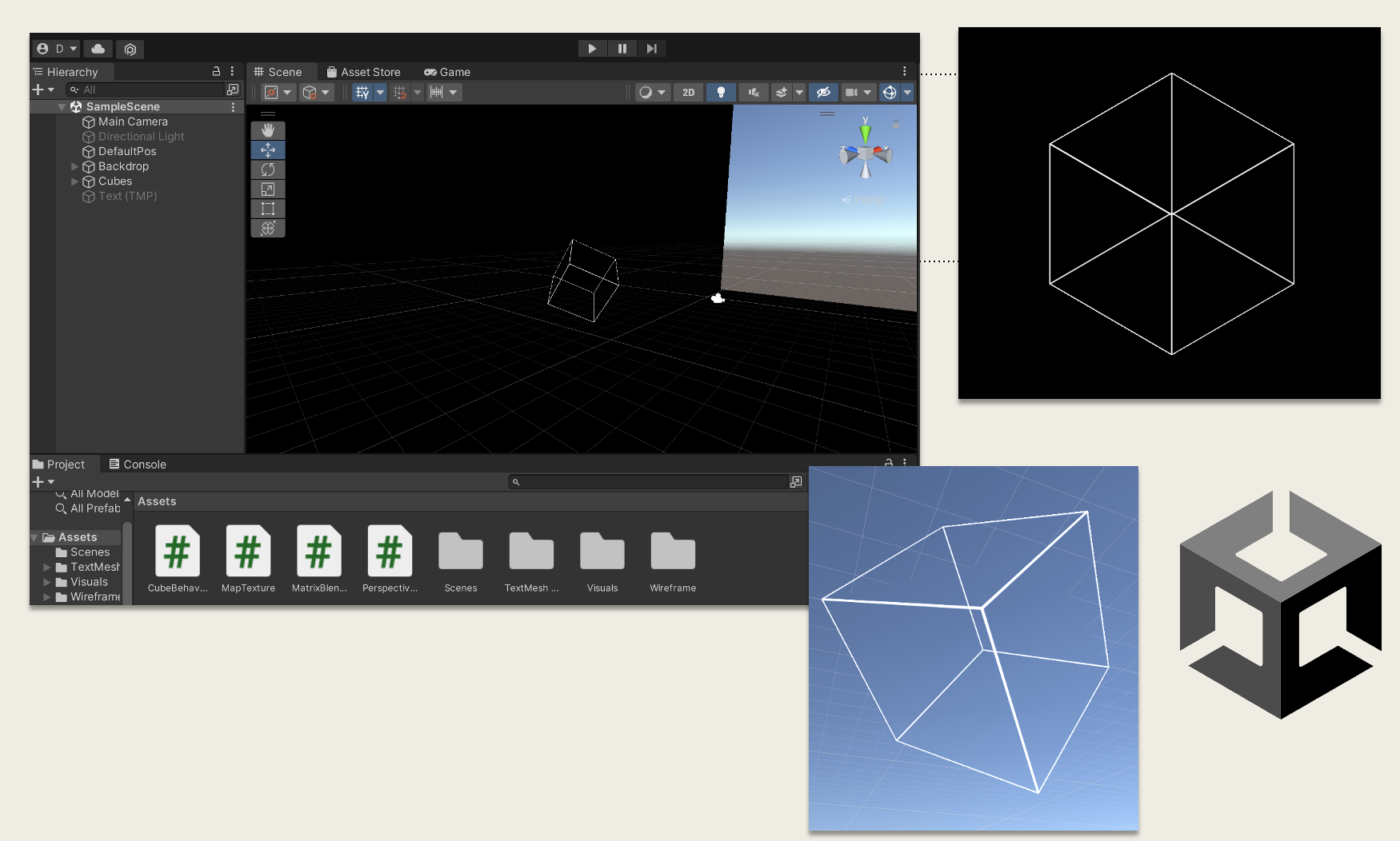 Set of early in process images of a final project